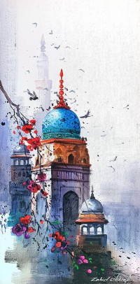 Zahid Ashraf, 12 x 24 inch, Acrylic on Canvas, Cityscape Painting, AC-ZHA-082